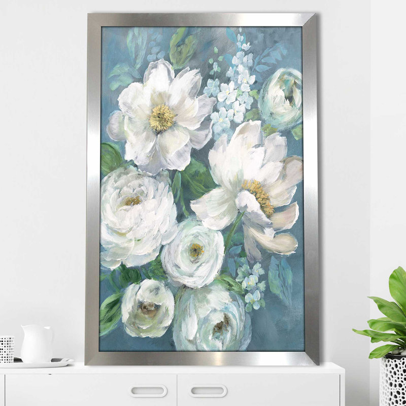 Cottage Radiance II par - Peinture, Encadrement argenté, H 27,5 po x l 21,5 po x P 0,75 po