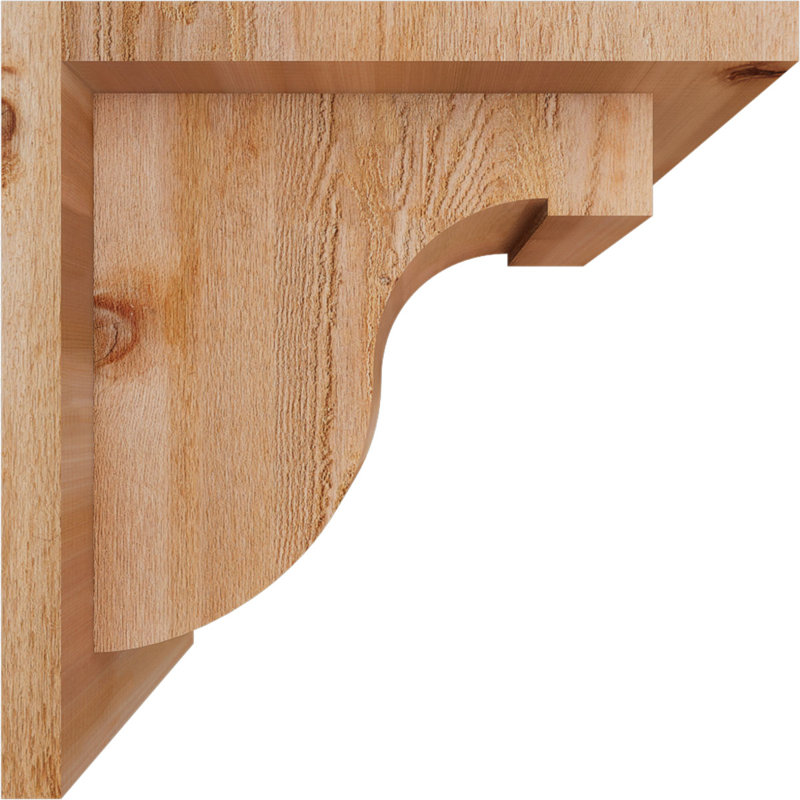 Del Monte Corbel w/Backplate, 10" H x 6" W x 10" D, Rough Sawn, Western Red Cedar