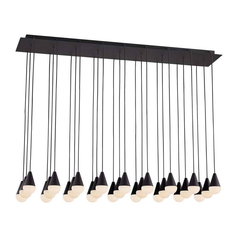 Sean Lavin Cupola 27-light Chandelier in Hand Rubbed Antique Brass with Alabaster shade, Nightshade Black, 277 V