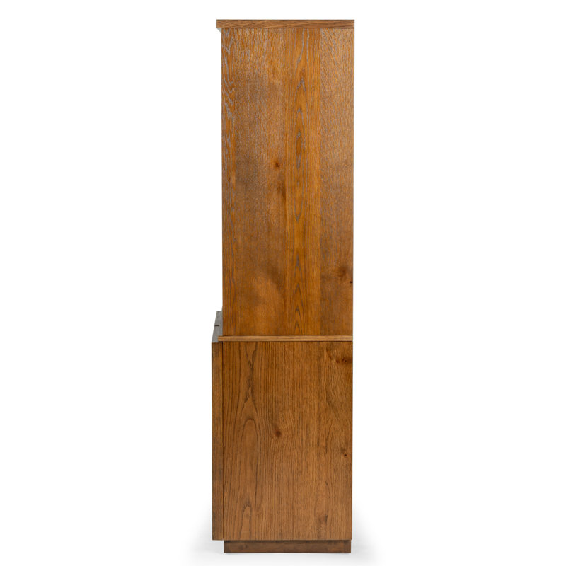 Hudson Wood 5-Shelf Storage Bookcase, Medium Oak