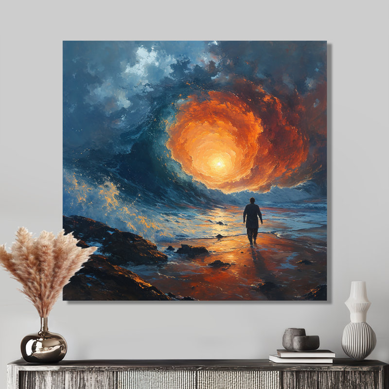 «Walking Into Celestial Radiance», art mural décorations spatiales, H 16 po x l 16 po x P 1 po, Toile tendue