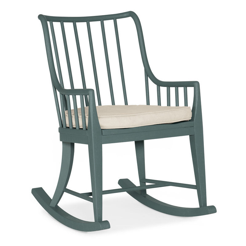 Serenity Transitional Beech Wood Rocker in Beige & Gray