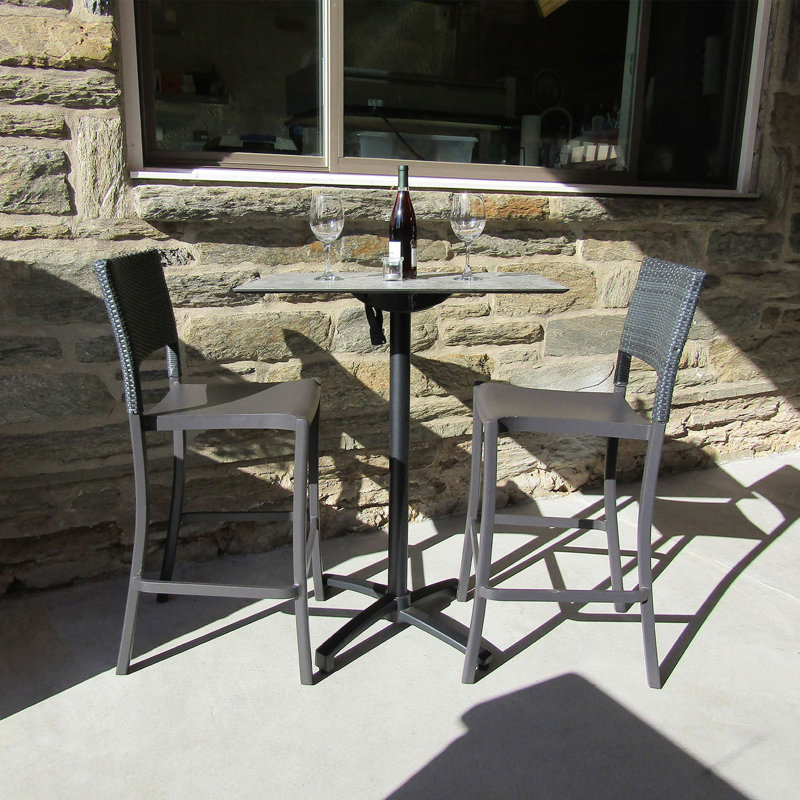 Tabouret de bar d'extérieur Java 30, Gris anthracite, Gris