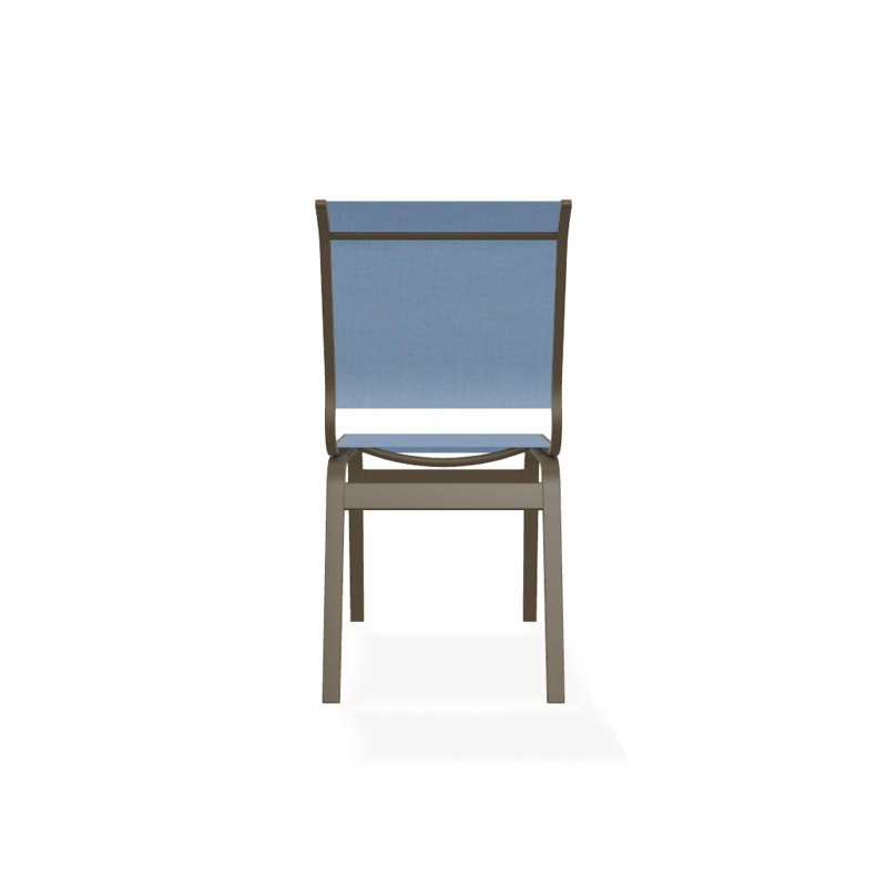 Aruba 1 Outdoor Dining Side Chair, Textured Beachwood, Sky 42D