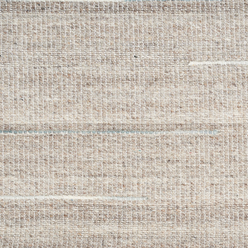 Tapis gris en laine / coton tissé à la main Anerinda, Rectangle 8 pi x 10 pi