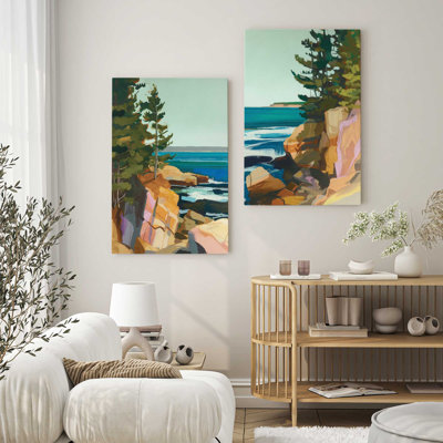 Ensemble 2 pièces Seacliff Whispers On Canvas par Azure Artisanal Studio