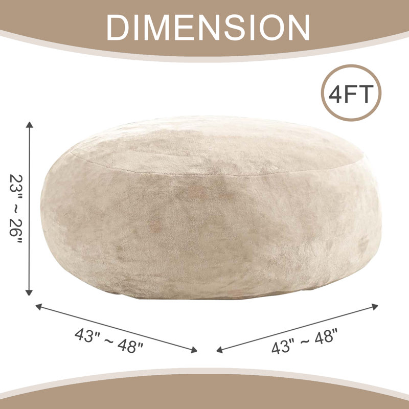 4-foot giant foam beanbag chair with padding, perfect for adult reading and relaxation – suitable for living room and bedroom.