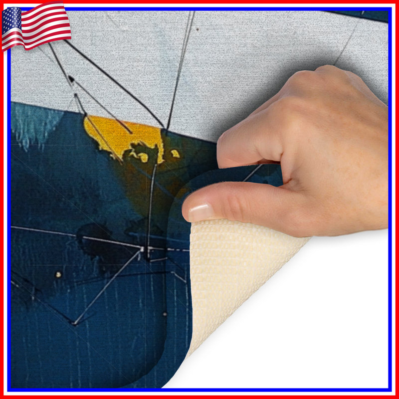 Tapis de bain abstrait, Simple - L 34 po x l 21 po, Abstrait bleu