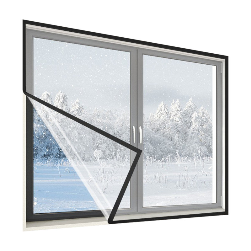 Pare-étincelles pour fenêtre d'hiver avec pare-fuites épais et transparent, film chaud, coupe-vent, coupe-vent, rideaux résistants au gel, 1,5 x 1,6 / 1,8 x 2 m