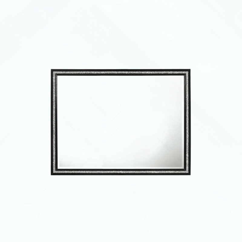 Haiden Weathered Black Finish Mirror, Black