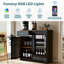 Armoire à café avec mini espace réfrigérateur, armoire à vin cannelée avec plateau l 39,37 po x P 20,9 po, pour la cuisine et la salle à manger-130135155