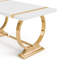 Rena Stainless Steel Trestle Dining Table-1218039798