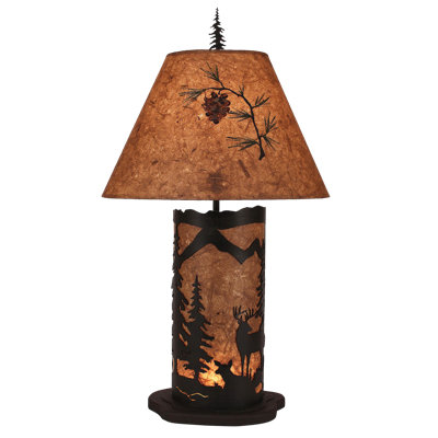 Lampe de table 32" cerf scene Gonzalez