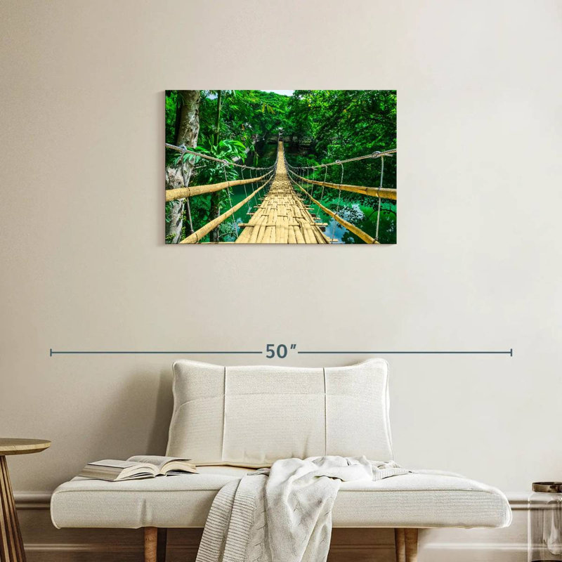 Lilie Sipatan River Bamboo Bridge, 20" H x 30" W