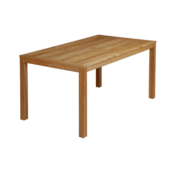 Linear Outdoor Teak Dining Table, 16" H x 25" W x 47" D