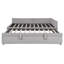  Lit de jour double rembourré en L avec lit gigogne escamotable double, plateforme moderne, gris-1236048428