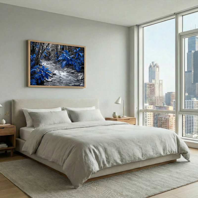 Ensemble de 1 tableau sur toile Forêt bleue, 18"H x 24"W, Natural
