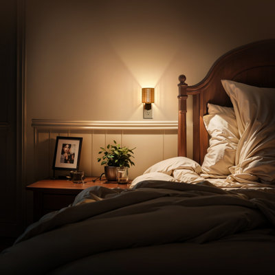3000K Plug In Night Light Farmhouse Nightstand Wall Sconces Mini, Dusk To Dawn