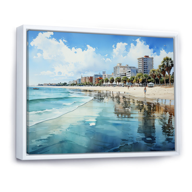 " Myrtle Beach South III ", H 30 po x l 40 po x P 1,5 po, Cadre flottant blanc