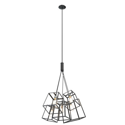 Luminaire suspendu géométrique 5 lumières grappe Taryn