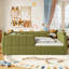 Grand lit tapissier pour grand lit pour enfant, lit de sol Montessori avec rails de sécurité entourant le lit, cadre de lit d'enfant bas pour enfants, vert-854786488-854786494