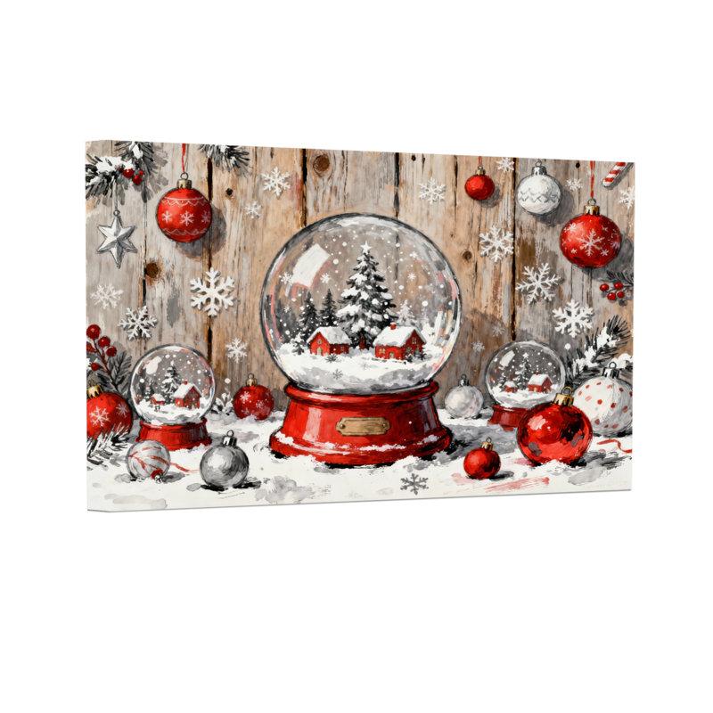Boule à neige de Noël, H 16 po x l 24 po