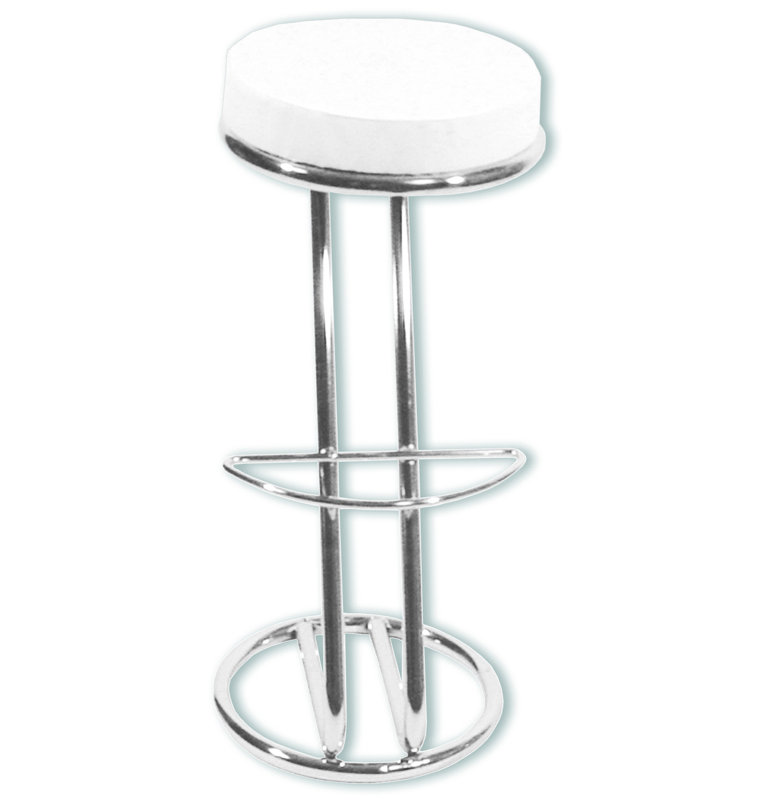 Siegfried Upholstered Counter Stool with Metal Frame, White