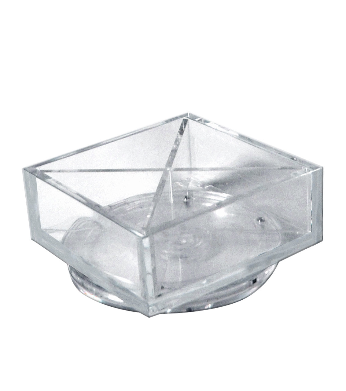 Azar Displays Deluxe Clear Square Bin Four Compartment Revolving Desk ...