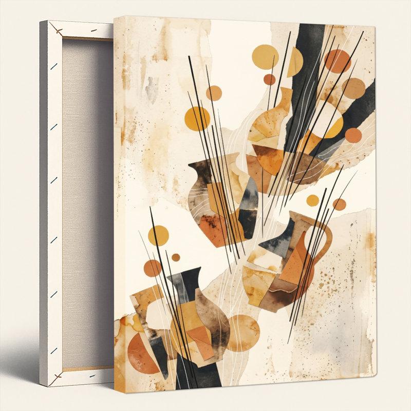 Art abstrait, art mural sur toile, ensemble de 1, H 48 po x l 32 po, Toile tendue