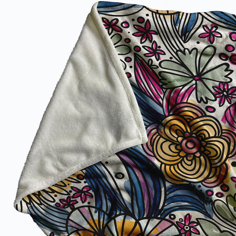 Couverture polaire Flower Melange, L 30 po x L 40 po, Orchidée