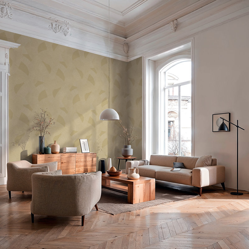 Havana 2 Collection Abstract Geometric Wallpaper Roll, Yellow