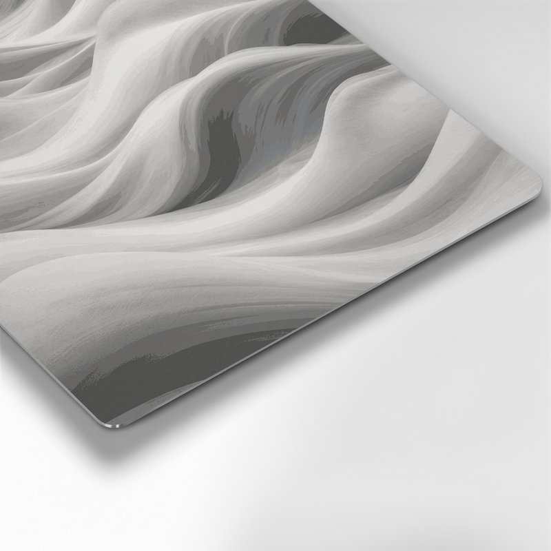 Abstrait paysage 84, art mural gris en métal, H 12 po x l 12 po