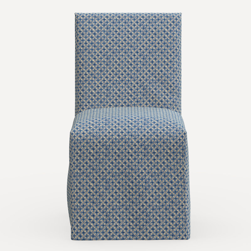 Sadia Slipcover Chair, Jr Aalap Blue Geometric