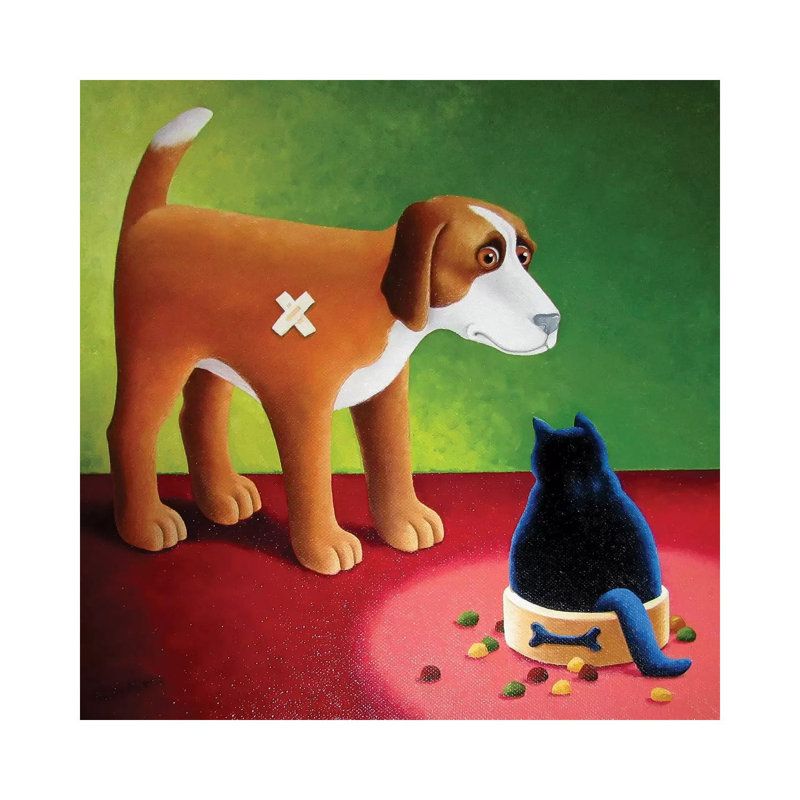 Dog's Dinner by Vicky Mount - Painting on Canvas, Wrapped Canvas, 45.72cm H x 45.72cm W x 3.81cm D