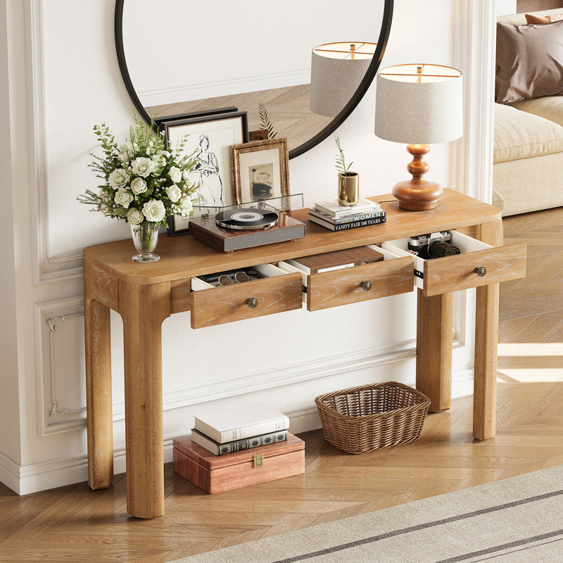 Console rustique avec coins arrondis pour plus de sécurité, Naturel
