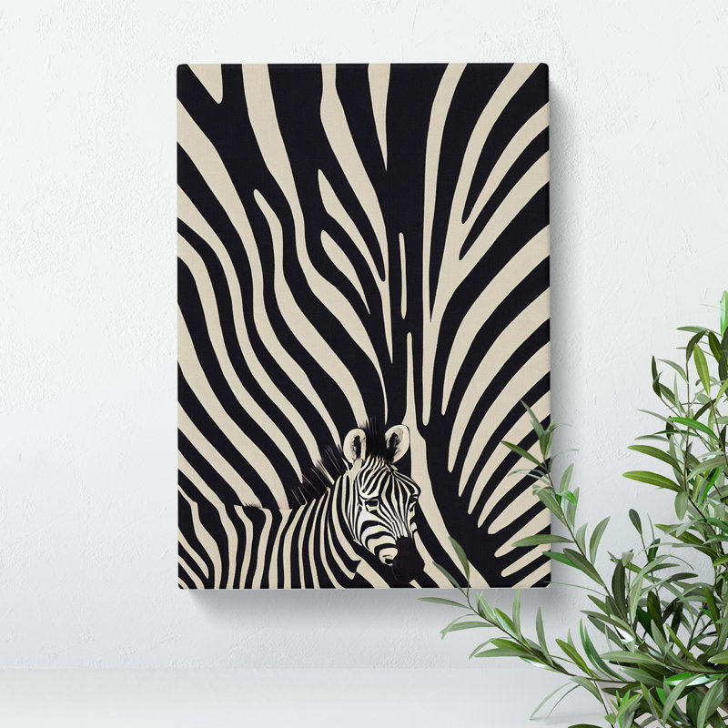Zebra Art No.4 Abstract - Wrapped Canvas, 50cm H x 35cm W x 3cm D
