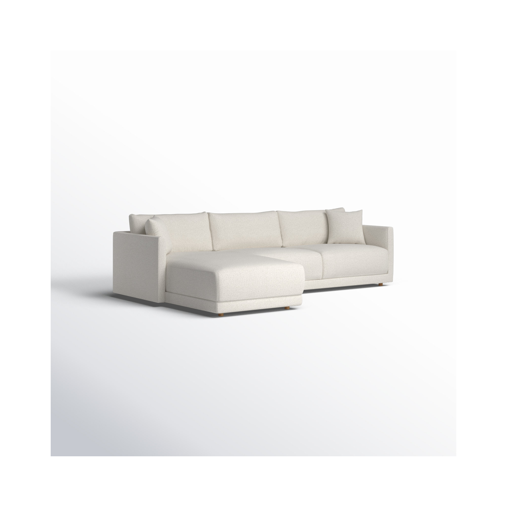 Vervino Upholstered Sectional, Oyster Boucle, Left Hand Facing