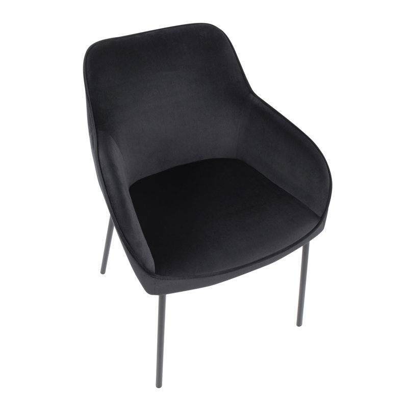 Cyr 19'' H Velvet Upholstered Armchair, Black, Black
