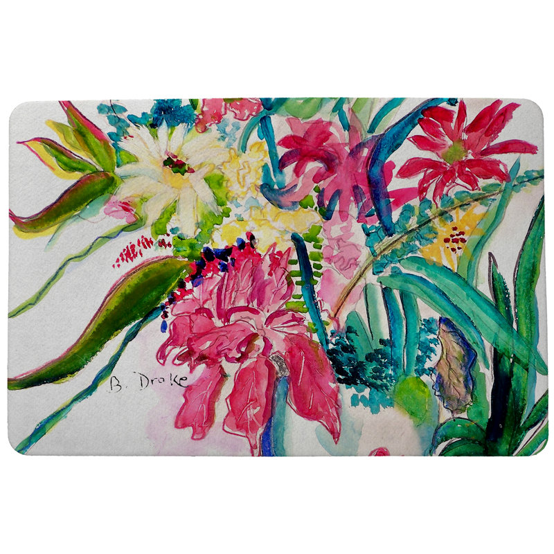 Tomlinson Non-Slip Floral Doormat, Rectangle 1'6" x 2'2"