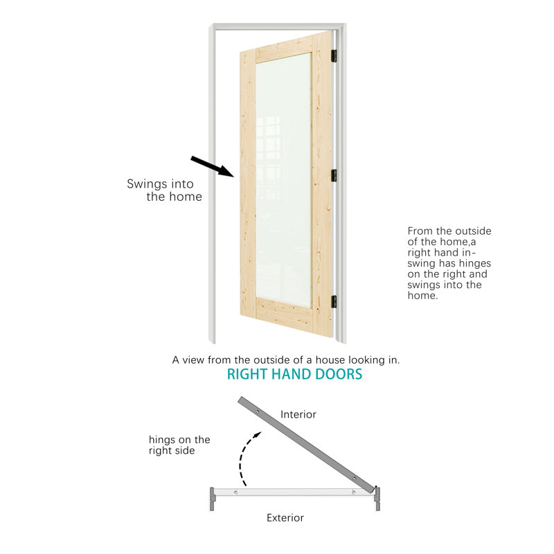 1 porte intérieure en verre givré Lite - porte en bois massif et panneau de fibres à densité moyenne avec cadre pré-monté et charnières pré-montées (porte et cadre livrés séparément)