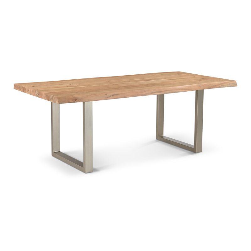 Brooks Dining Table, 29.75"H x 79"L x 40"W, Teak, Pewter