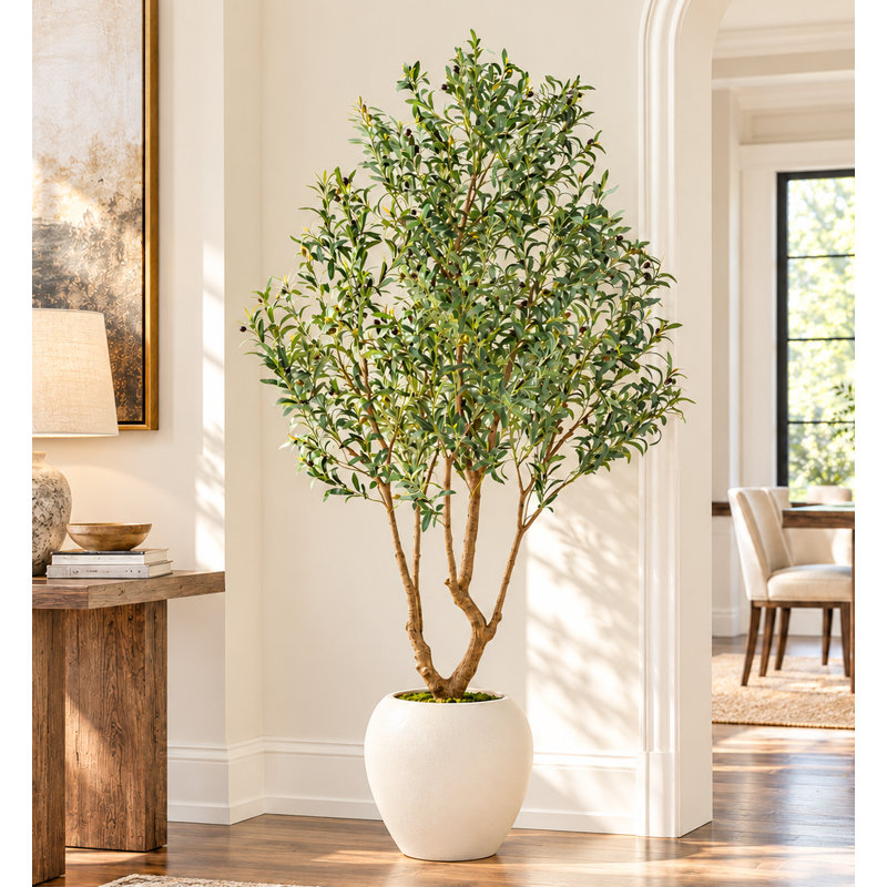 Arbre à fleurs artificiel H 105 po avec l 18 po