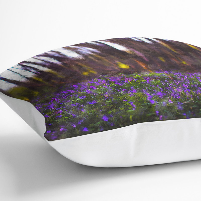 Floral Square Throw Cushion, 40cm H x 40cm W x 15cm D, White