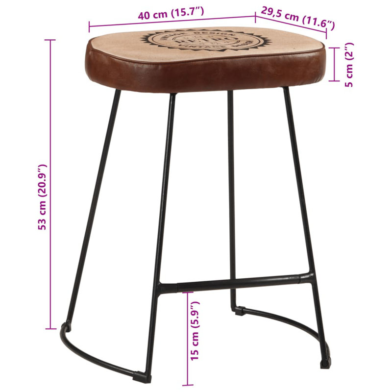 Altersberger Upholstered Counter Stool with Metal Frame