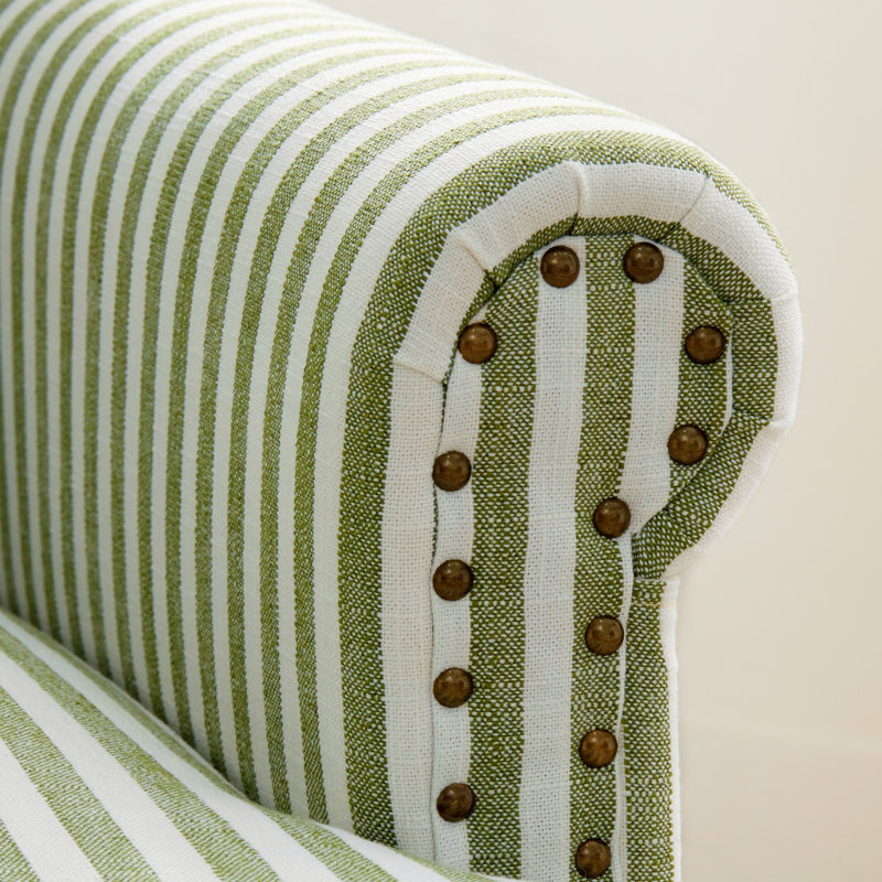 Upholstered Wooden Armchair, Green