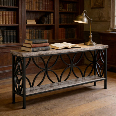Table basse, console à 2 niveaux, canapé moderne