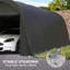 Abri de voiture portable ultra-résistant de 3,66 x 7,20 m avec protection UPF 50+ et piquets en spirale pour une installation sécurisée. Structure en acier galvanisé. Grande porte à fermeture éclair pour un accès rapide.