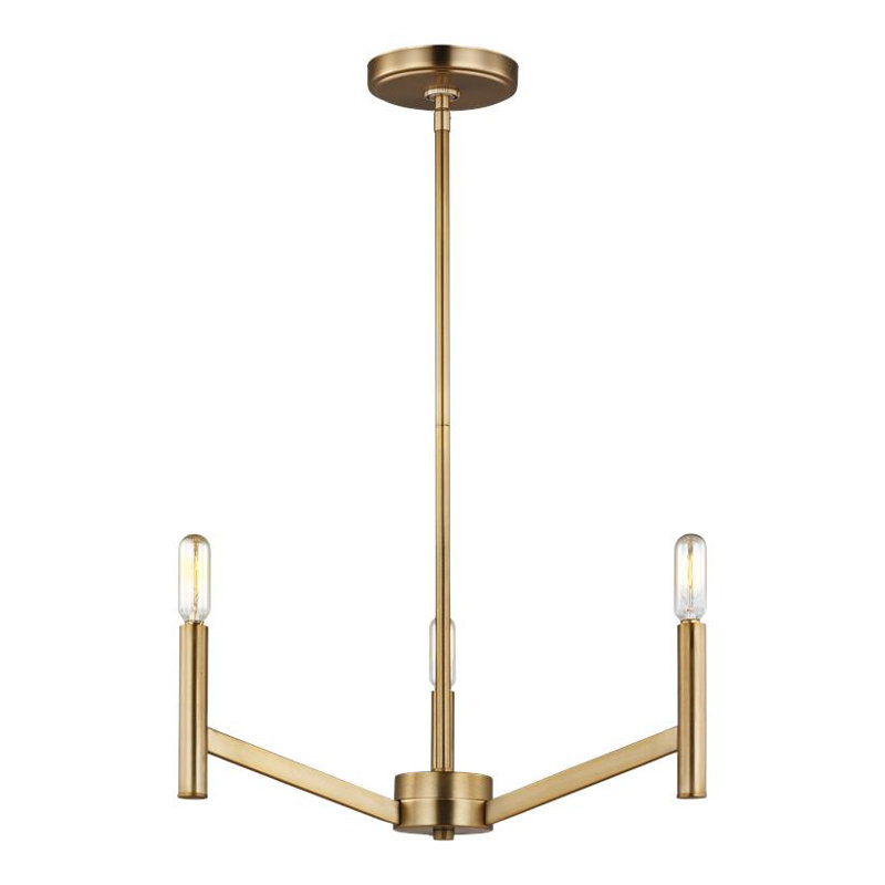 Vector 3 - Light Chandelier, Satin Brass, No