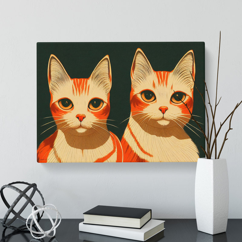 Two Cats Vol.1 - Wrapped Canvas Print, 40cm H x 60cm W x 3cm D