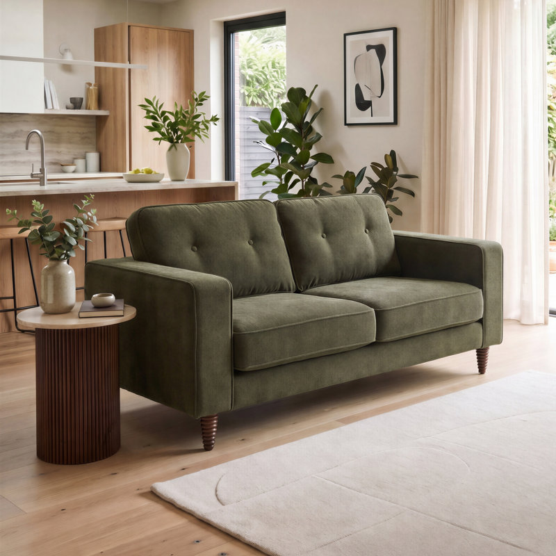 Teasha Sofa, Green Linen, 2